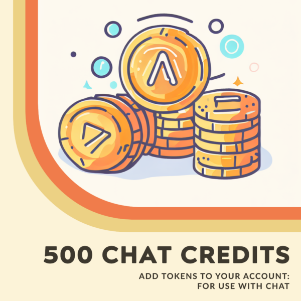 AI-Powered 500 Chat Credit Tokens illustrated as flat vector-style coins for instant career advice