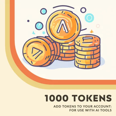 Graphic representation of 1000 AI Tokens, showcased as flat vector-style icons for comprehensive, AI-powered career services