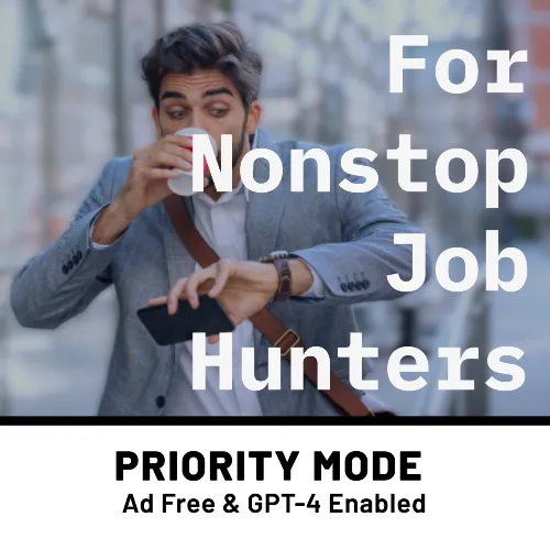 Image promoting Priority Mode: A speedier experience for dedicated job seekers. Click to purchase.